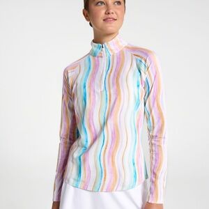 NWT Walter Hagen Women's
Performance 11 UV Suncover 3/4
Zip watercolor wavy